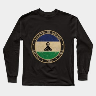 Vintage Kingdom of Lesotho Africa African Flag Long Sleeve T-Shirt